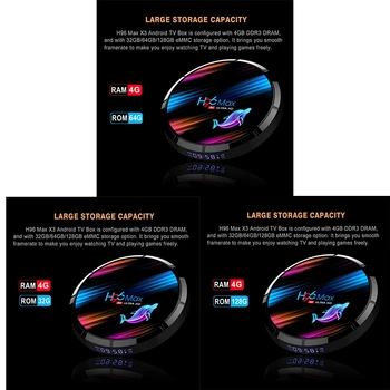 

H96 MAX X3 Android 9.0 Smart TV Box Wireless IPTV Box 8K 4K USB Set Top Box WiFi 5G for Netflix Youtube Google Play