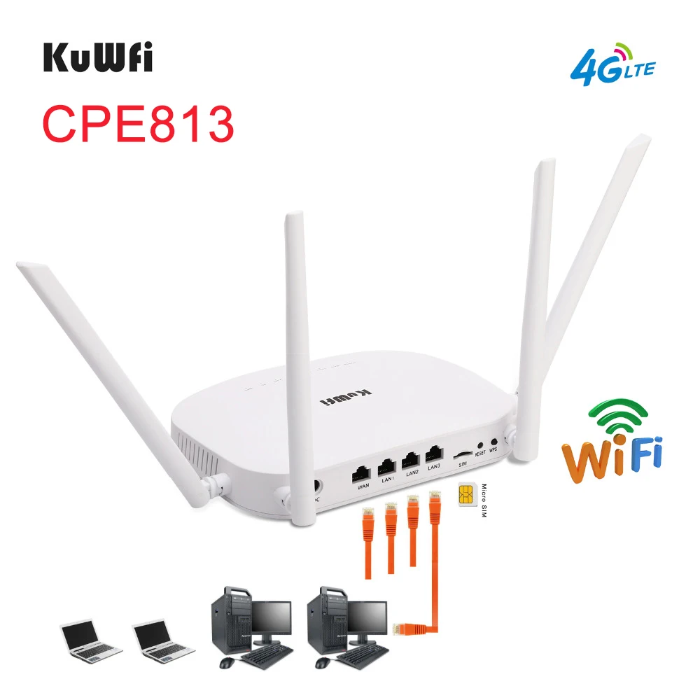 Разблокированный Wi Fi маршрутизатор 4G LTE со скоростью 300 Мбит / с беспроводной CPE