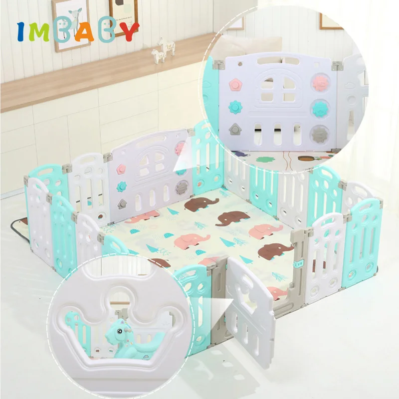 IMBABY Дети Многофункциональный роскошный забор с Троянской горкой качели