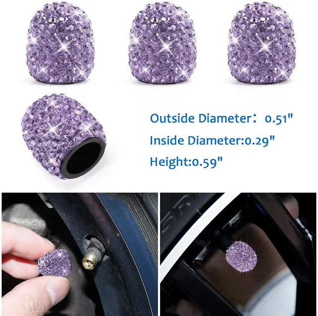 Noble Purple Diamond Car Interior Accessories For Women Crystal