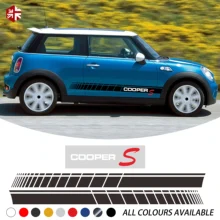 2 Pcs Car Door Side Stripes Sticker Body Decal For MINI Cooper S R50 R52 R53 R55 R56 R57 R58 R59 R60 R61 F54 F55 F56 F57 F60