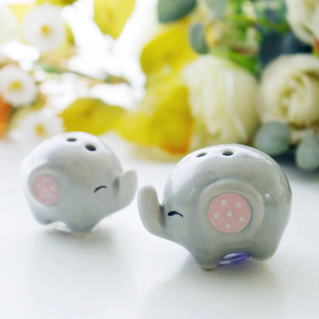 Ceramic Salt and Pepper Shaker Elephant Shape Spice Jar Container Seasoning Canister Wedding Party Tabletop Kitchen Favors | Дом и сад