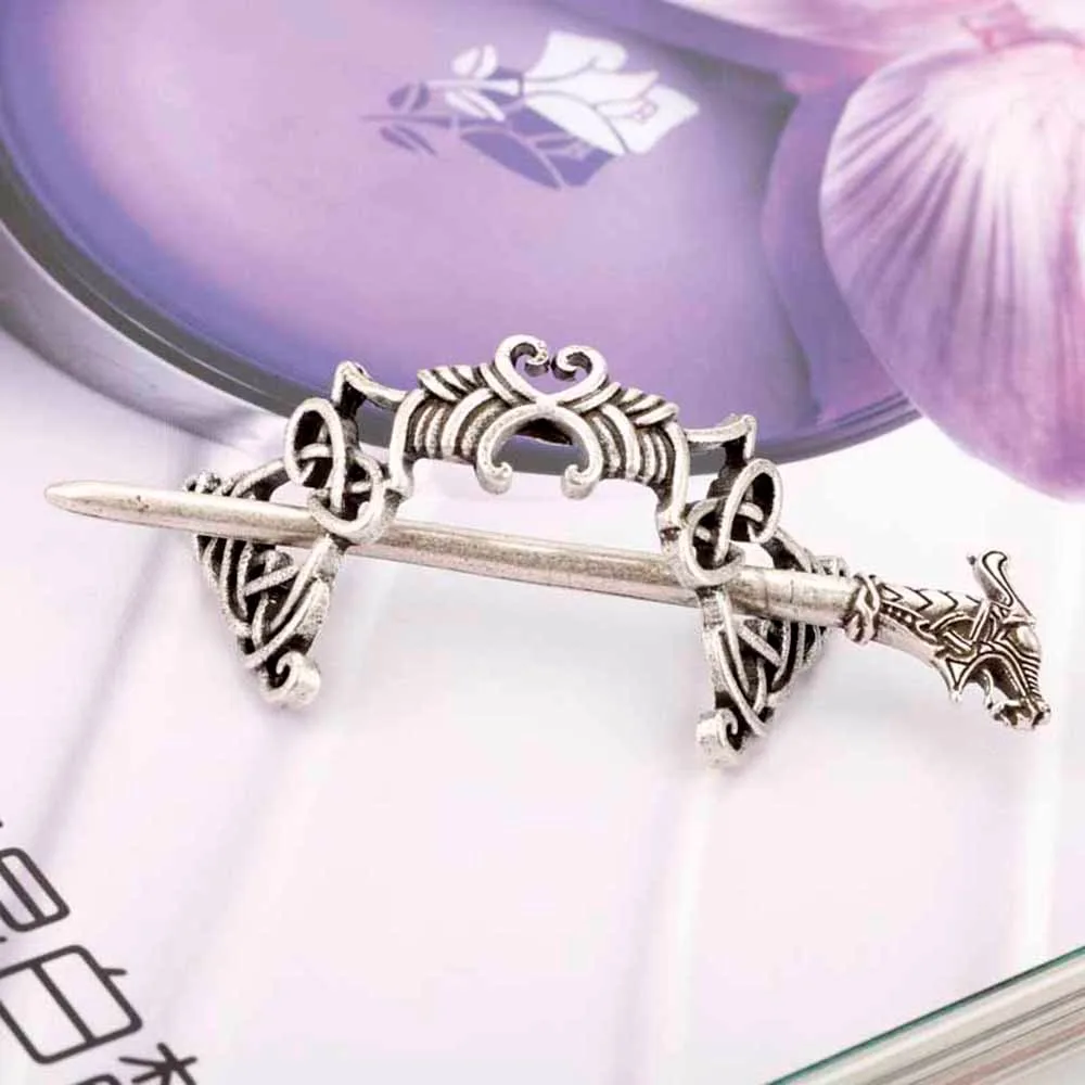 

Large Knots Crown Hairpins Jewelry Vintage Viking Runes Women Girl Hairpin Hair Clips Stick Slide Accessories