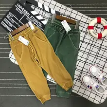 Новинка года; сезон весна; стильные вязаные джинсы для мальчиков среднего и большого размера; Linyi; детская одежда