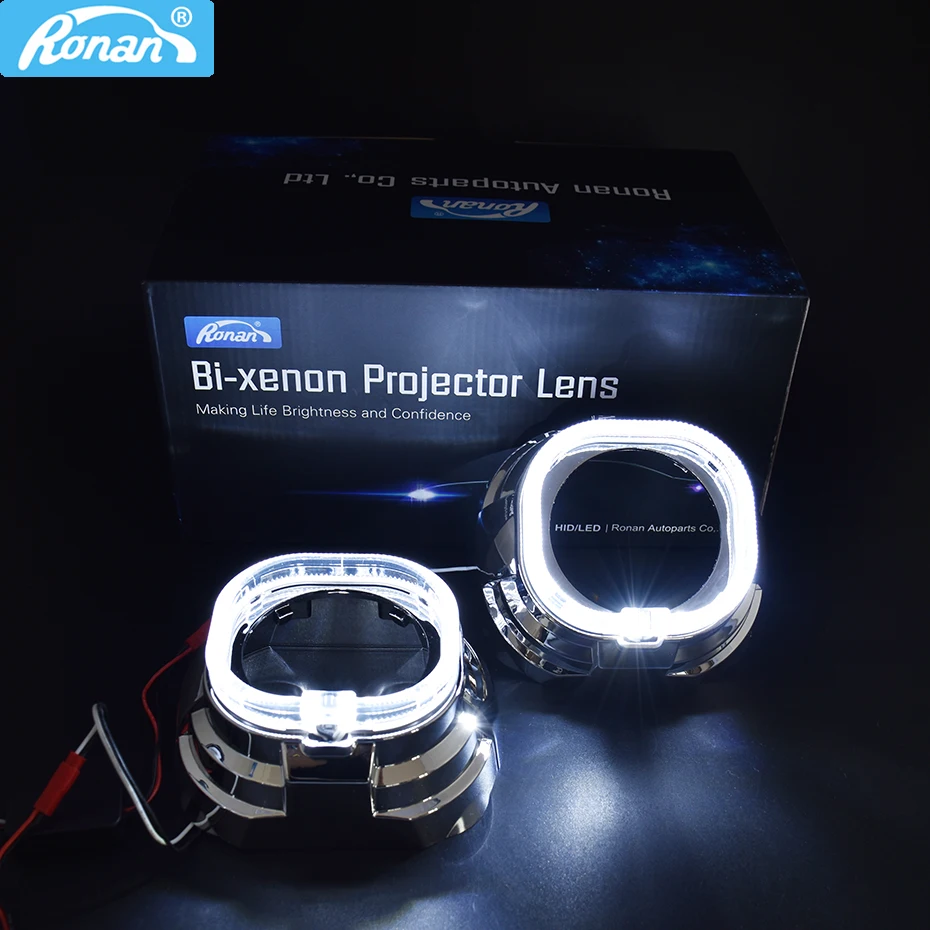 Ronan 3,0 светодиодный оптический angel eyes masks shroud для Koito Q5 Hella Bi xenon прожектор с линзой для автомобиля Защита фар автомобильный чехол