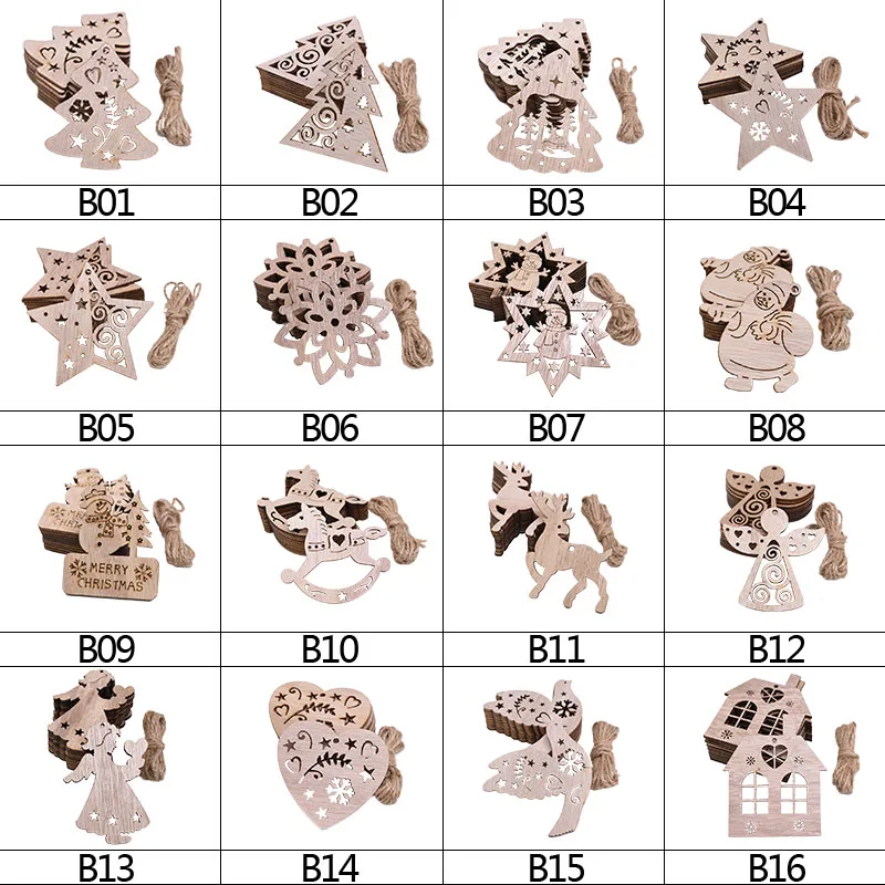 5/10 шт полые рождественские Снежинки Деревянные Подвески, украшения для орнамент с рождественской елкой "сделай сам" для рождественской вечеринки аксессуары подарок для детей