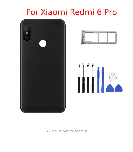 5,8" для Xiao mi Red mi 6 Pro/mi A2 Lite Батарейная дверь металлическая задняя крышка Запасные части Корпус чехол с кнопками объектив