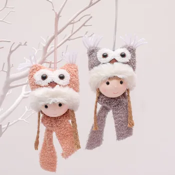 

2020 fashion cute anime Christmas decorations for doll Pendant cloth plush little girl Tree tree small рождество boże narodzenie
