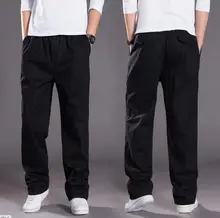  Men Casual Pants Loose Oversized Size Elastic Waist Baggy Pants Man Clothing Cotton Plus Size Trousers 