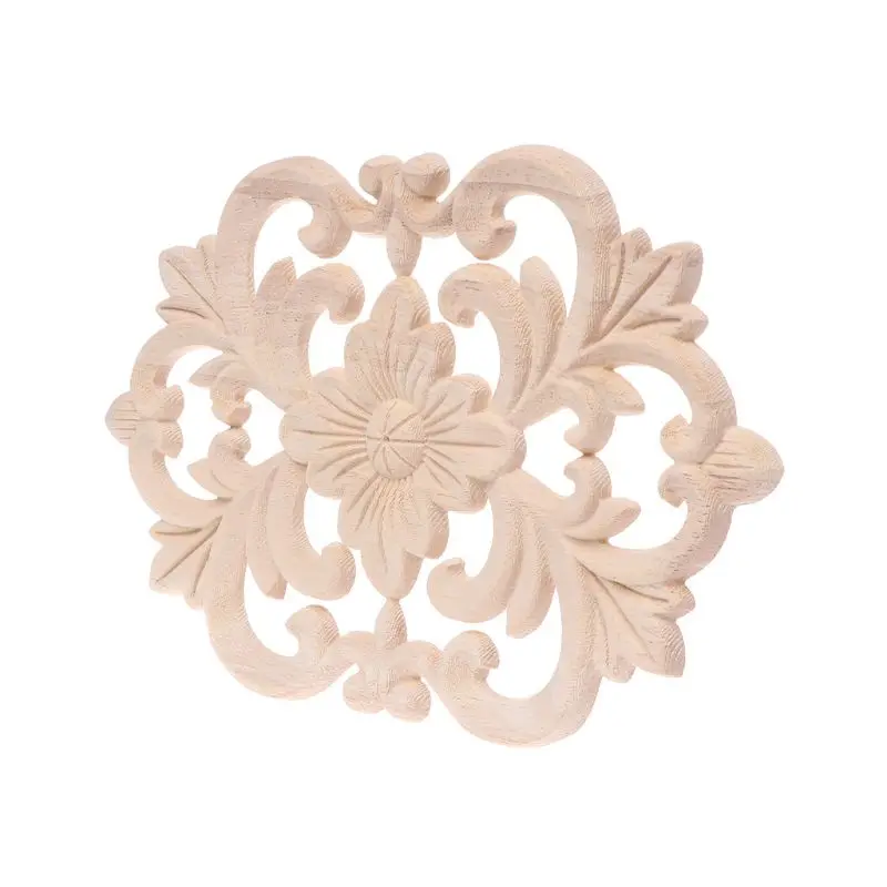 

Drop Shipping Wood Carved Flower Corner Onlay Applique Unpainted Frame Cupboard Cabinet Decal Home Furniture Decor Craft 22x14cm