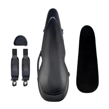 

4/4 Size Violin Case-Backpack Style Hard Case Carbon Fiber Material Black Violin Accessories