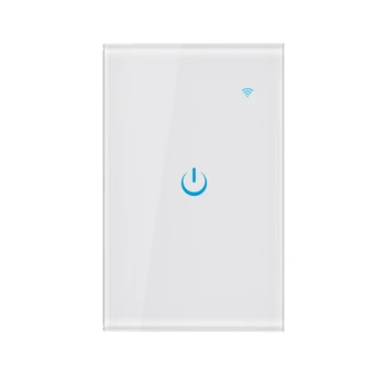 

US Standard Smart Light Switch Wifi APP 2.4Ghz Remote Control Wall Press Switch Tempered Glass Press Screen AC 100-240V US Plug