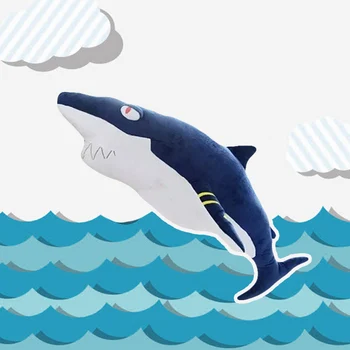 

80cm Cute blue shark doll large doll pillow children's toy plush dolphin doll