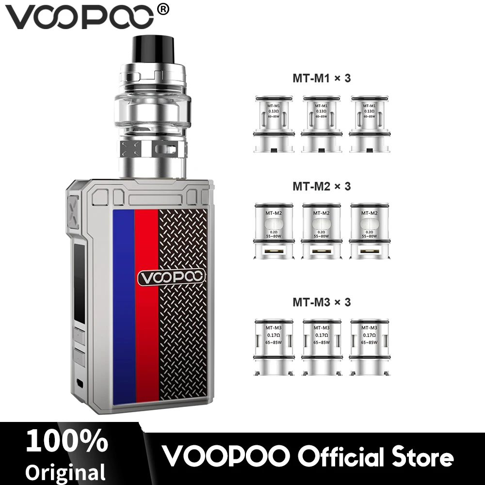 VOOPOO ALPHA коробка на молнии Mod TC комплект с 4 мл Maat Tank сменные катушки 180 Вт испаритель