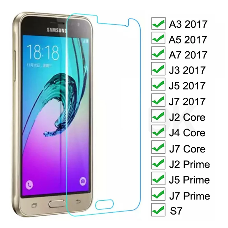 15D Защитное стекло для Samsung Galaxy S7 J2 J4 Core J5 J7 Prime закаленное экрана с защитой от