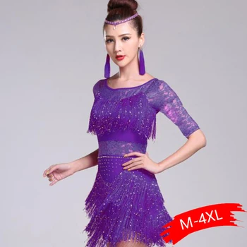 

Red Latin Dance Costumes Women Salsa Dancewear Dance Costume Dresses Ballroom Competition Dresses Tango Adult Fringe Sequin
