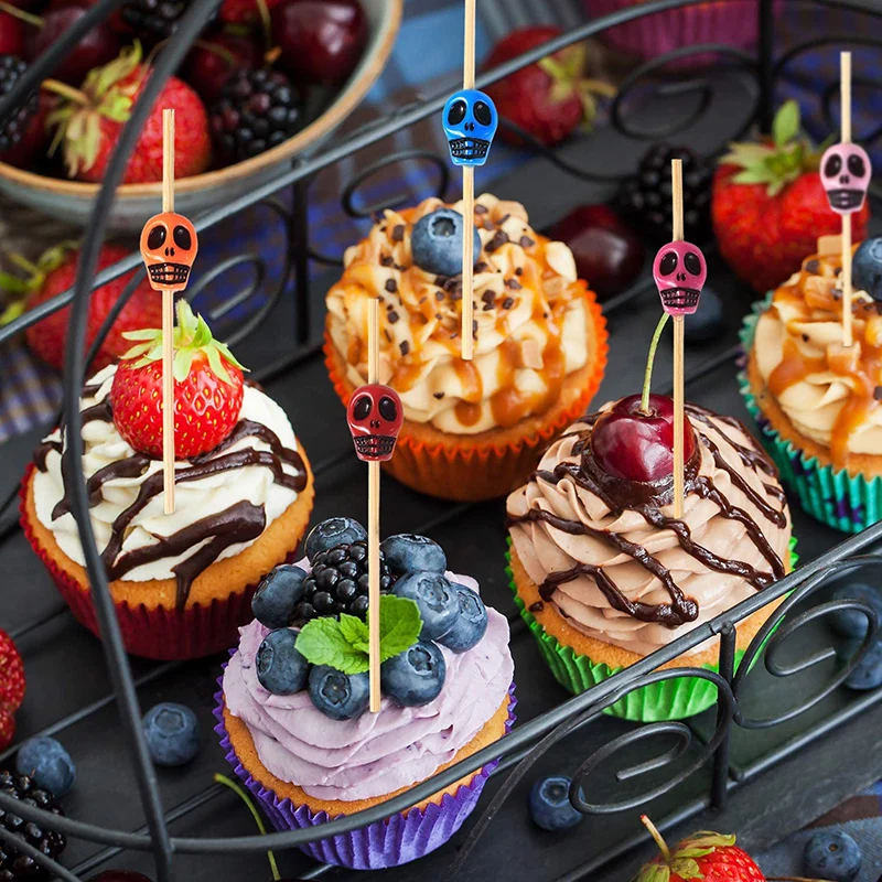 Halloween Skull Toothpicks: Cocktail Picks, Finger Food, Appetizer