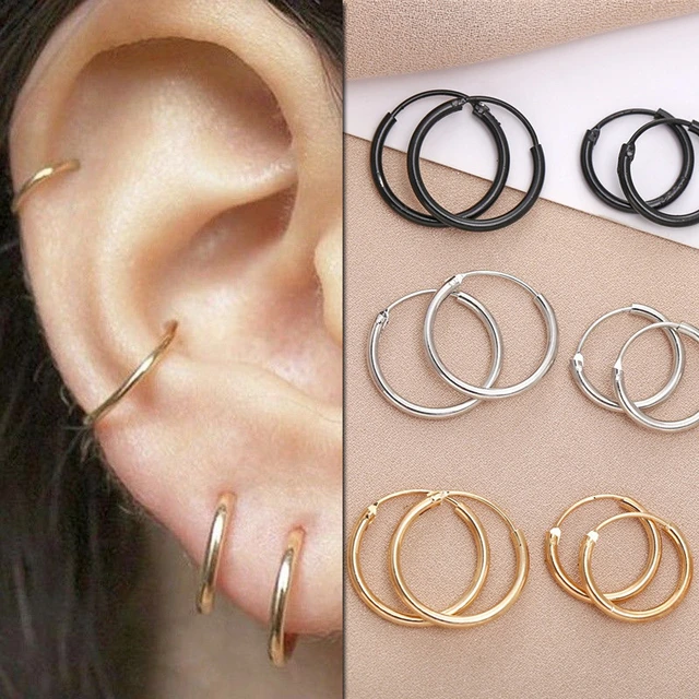 Rose gold hoop earrings in small size