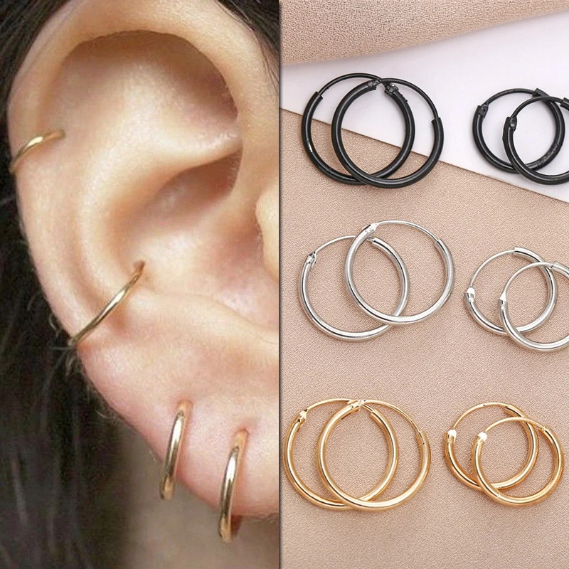 Small Hoop Earrings Silver Color Gold Earring for Women Men Ear Rings Geometric Hoops Earing Brincos Jewelry Gift серьги | Украшения