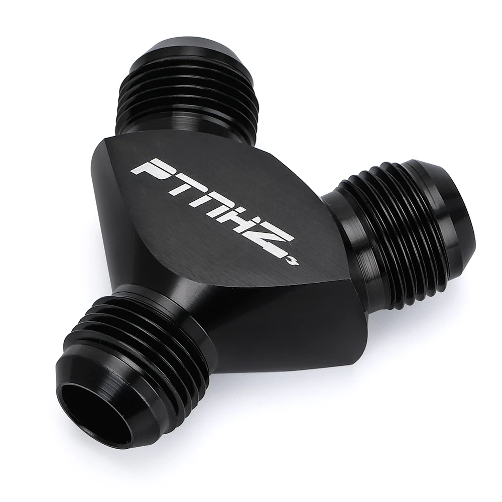 VR 3 Way AN6 AN8 AN10 Aluminum Y Block Adapter Fittings Adaptor Black Y Type Oil Pipe Joint