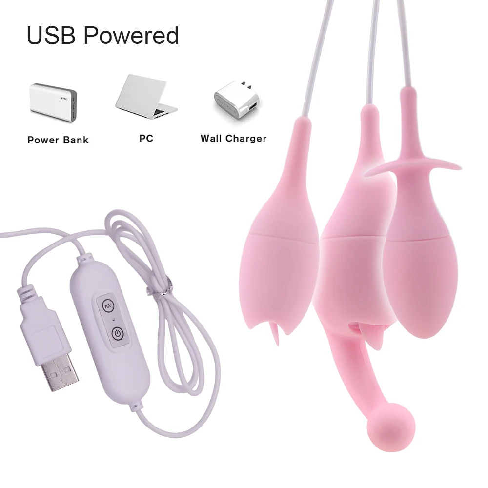Tongvibrator met anale plug tepel clitoris stimulator massager_voghion.com