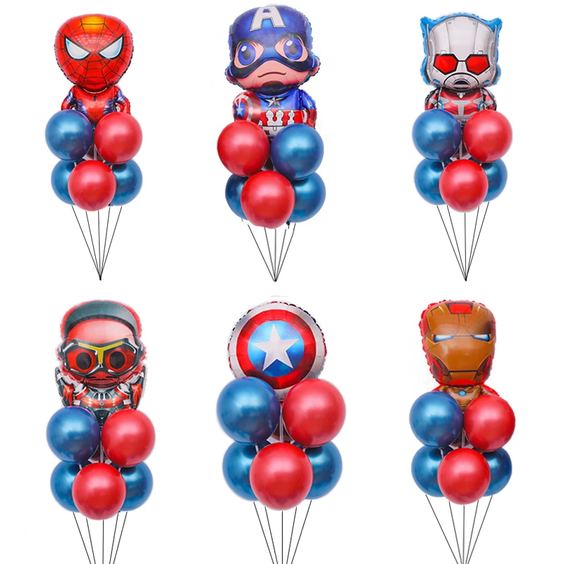 6 шт. супер герой фольги Воздушные шары День рождения украшения детский душ шарики для украшения тема принадлежности для детской вечеринки игрушки