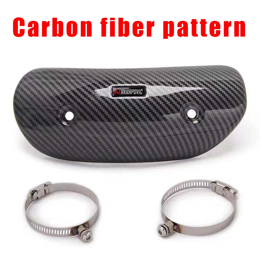 Carbon fiber pattern Универсальный Akrapovic мотоциклетный глушитель труба крышка Анти-обжигающее углеродное волокно для z900 honda x4 yamaha fz16 shadow 750 - Цвет: Carbon fiber pattern