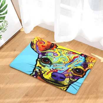 

Oil Painting Mats Dog Pattern Print Doormat for Bathroom Kitchen Entrance Rugs Home Decor Anti Slip Floor Carpet 40x60 50x80cm