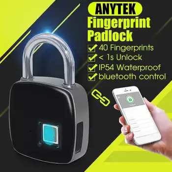 

Smart Keyless Door Lock Bluetooth Wireless APP Unlock Fingerprint Lock Security Padlock Support Fingerpints Luggage Case Lock