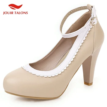 

20202 Dropship Big Size 48 High Heels Sweet ankle-strap Women Shoes Woman Pumps