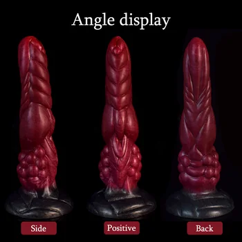 Monster night monster large dildo silicone anal plug with sucker female sex toy male knot penis female masturbation device 3