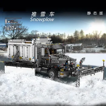 

MOC Technic City Snowplow Car Great Vehicles Assemble Building Blocks Truck Bricks Toys Gift for Children
