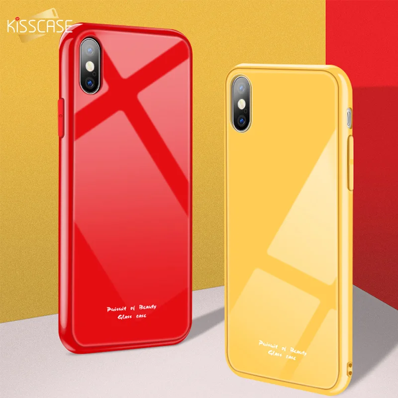 Оригинальный стеклянный чехол KISSCASE для iPhone 7 6 8 Plus 6S мягкий из ТПУ с краями 11 Pro Max XR