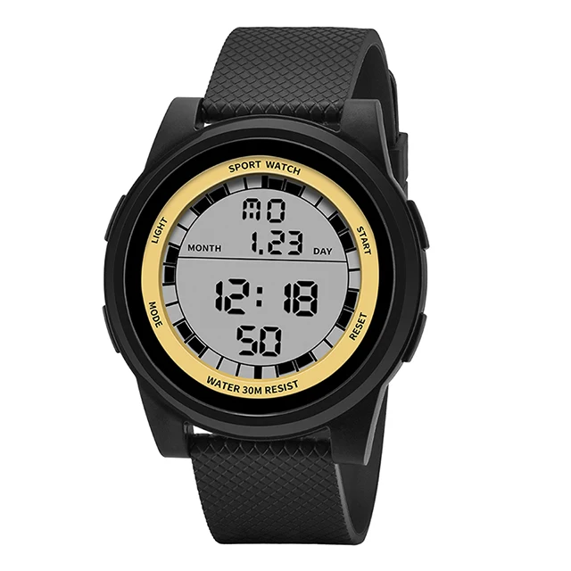 Цвет: желтый Nieuwe SANDA Super Slanke Digitale Horloge Mannen Waterdichte 3ATM mannen Horloges Ultra Dunne Militaire Sport Horloge - Цвет: Цвет: желтый