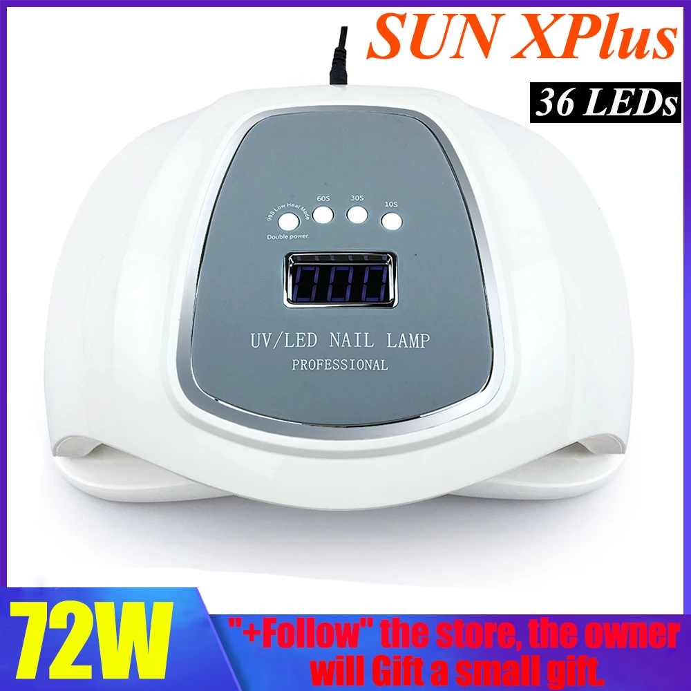 SUN X Plus 72 Вт/48 Вт УФ светодиодная лампа для сушки ногтей маникюра сенсор ЖК дисплей