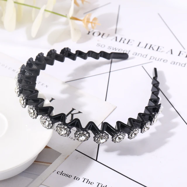 Fashion Pearl Non-Slip Rhinestone Hairbands Elastic Flower Women Hair Hoop Bands Headband Bezel Girls Hair Accessories Headdress big WHITE