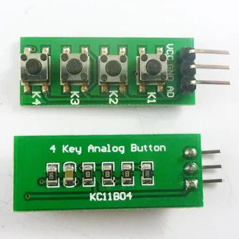 

KC11B04*10 10PCS with UNO MEGA2560 example Code ! 3.3V 5V 4 Buttons 1 Analog output AD Keypad keyboard button for Arduino