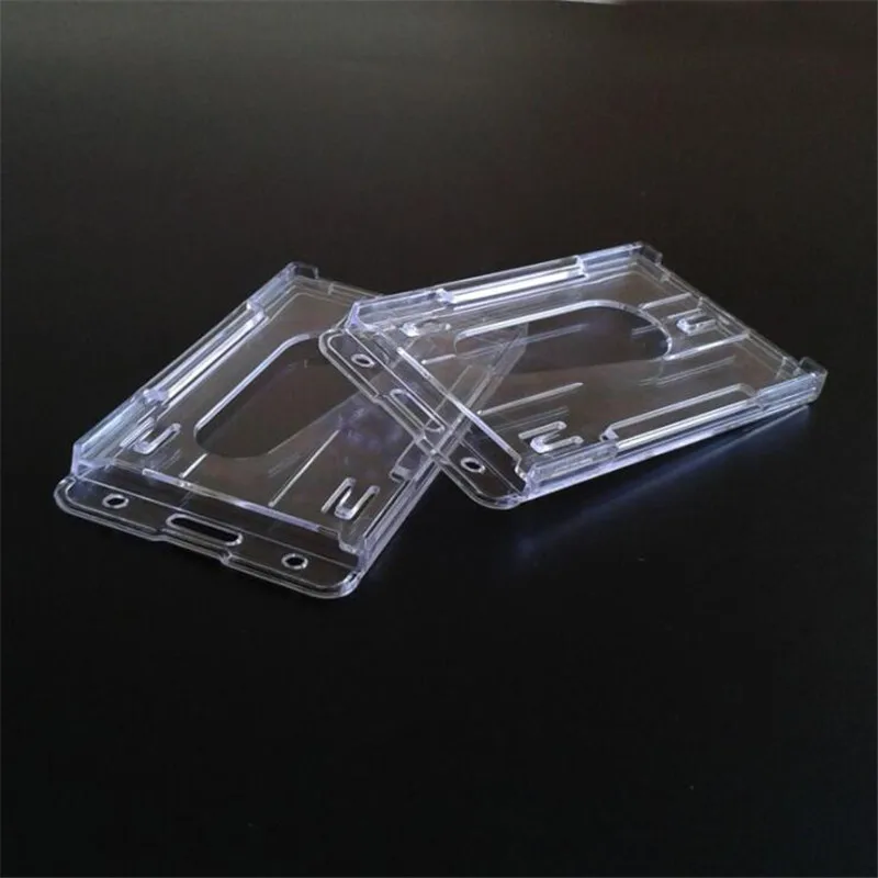 Double Card Acrylic Plastic ID Badge Card Holder Credit Cards Protector ID Cover Case 1PC wallet card holder,card holder,credit card holder,id card holder,id card case