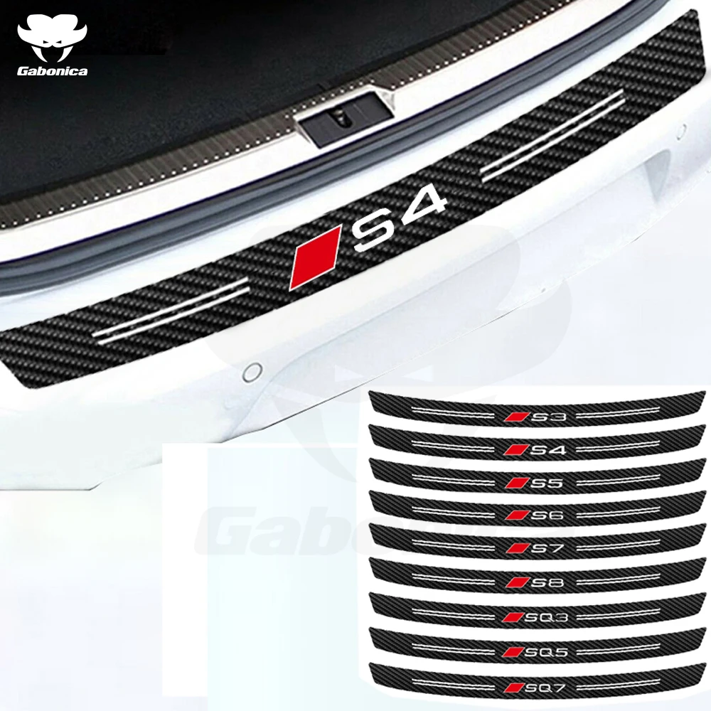 1 шт. стикер для заднего бампера из углеродного волокна Audi S3 S4 S5 S6 S7 S8 SQ3 SQ5 SQ7 TTS |