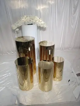 

Shiny golden party round base, cylindrical base display platform