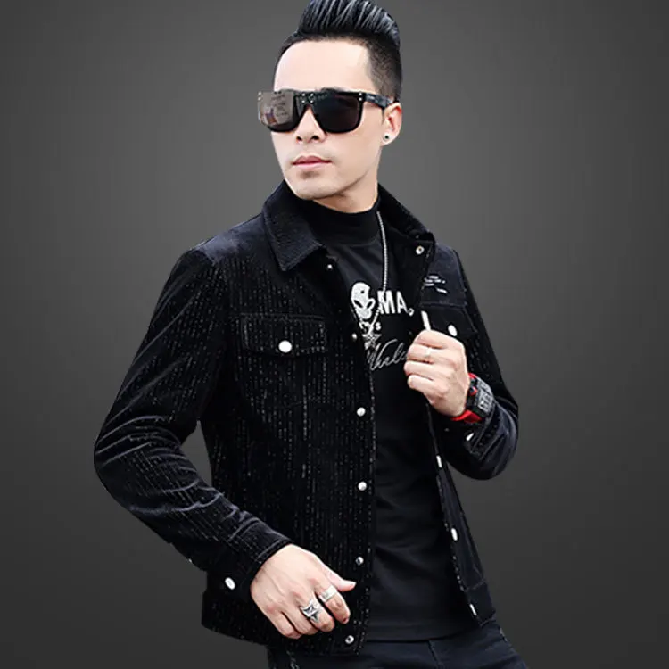 2020 men black jacket winter coat patch handsome male tooling boom corduroy | Мужская одежда