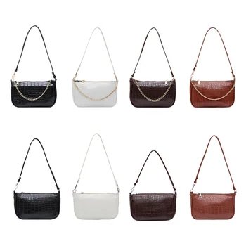 

Fashion PU Leather Women Handbags Ladies Chain Female Elegant Solid Color Shoulder Elegant Shoulder Bag Handbags Totes