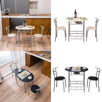 

Two Colors 80x53x76cm PVC Breakfast Table (One Table and Two Chairs) Dining Table Set Coffee Table