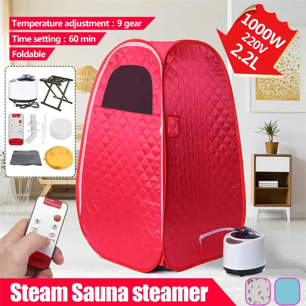 2.2L 1000W Sauna Generator Tent For SPA Room Portable STEAM BATH Lose Weight Detox Therapy Steam Folding Cabin | Обустройство дома