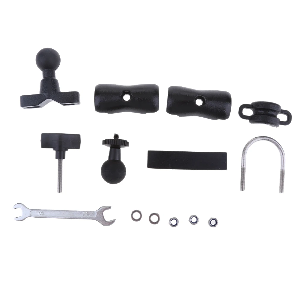 Motorcycle Review Mirror Camera U Bolt Mount & Double Socket Standard Arm