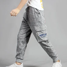 Штаны для мальчиков, хлопковые спортивные штаны с буквенным принтом повседневные брюки-карго для мальчиков, модные спортивные штаны для мальчиков-подростков, От 6 до 14 лет