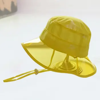 

Simple Sun Hat Transparent Wide Brim Cap Adorable Fisherman's Hat Fashion Sun Cap for Kids Boys Girls Children (Yellow)