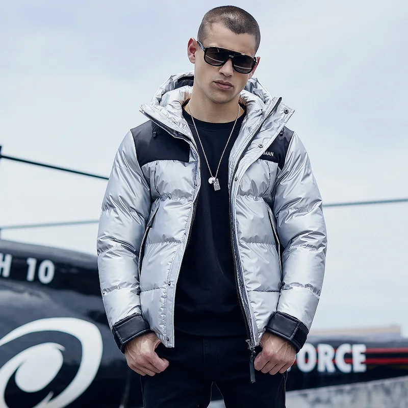 Mens Winter Fur Lined Hooded Coats Cotton Padded Warm Thick Parka Quilted Jacket