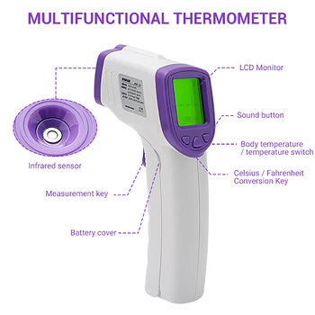 

Digital Non-Contact Infrared Thermometer Baby Thermometer termómetro Forehead Body Temperature Measuring Tool LCD Backlight