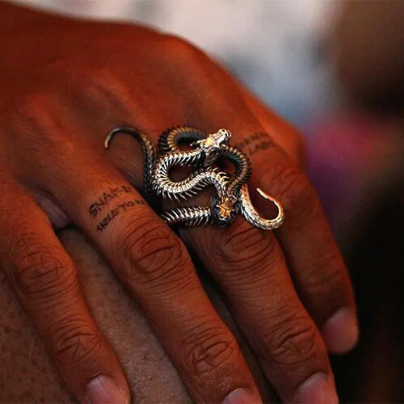 

Vintage Stainless Steel Snake Rings for Men Women Ring Motorcycle Party Gothic Steampunk Couple Rings Animal Rings Jewelry